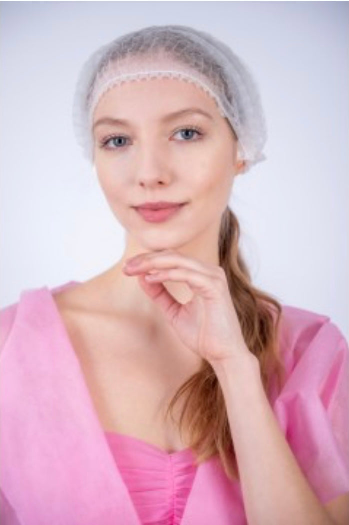 100pcs Disposable Non-woven Fabric Head caps / PINK