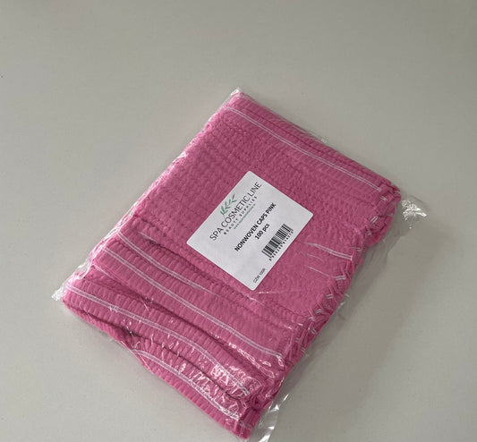100pcs Disposable Non-woven Fabric Head caps / PINK