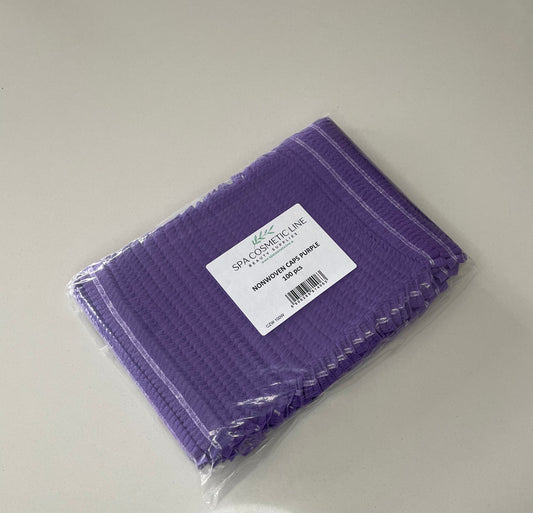 100pcs Disposable Non-woven Hair Caps / PURPLE