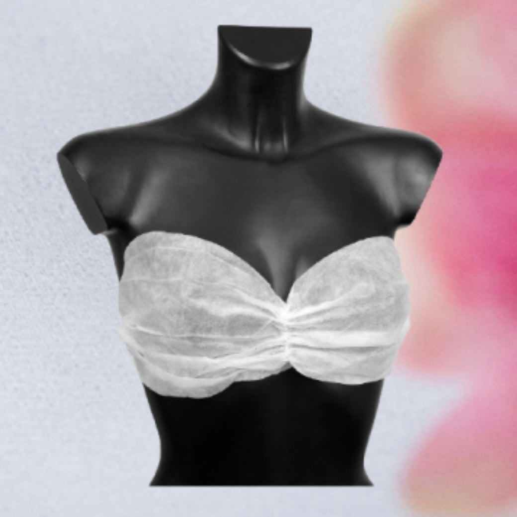 10pcs of women's Disposable Non-woven Bras / WHITE
